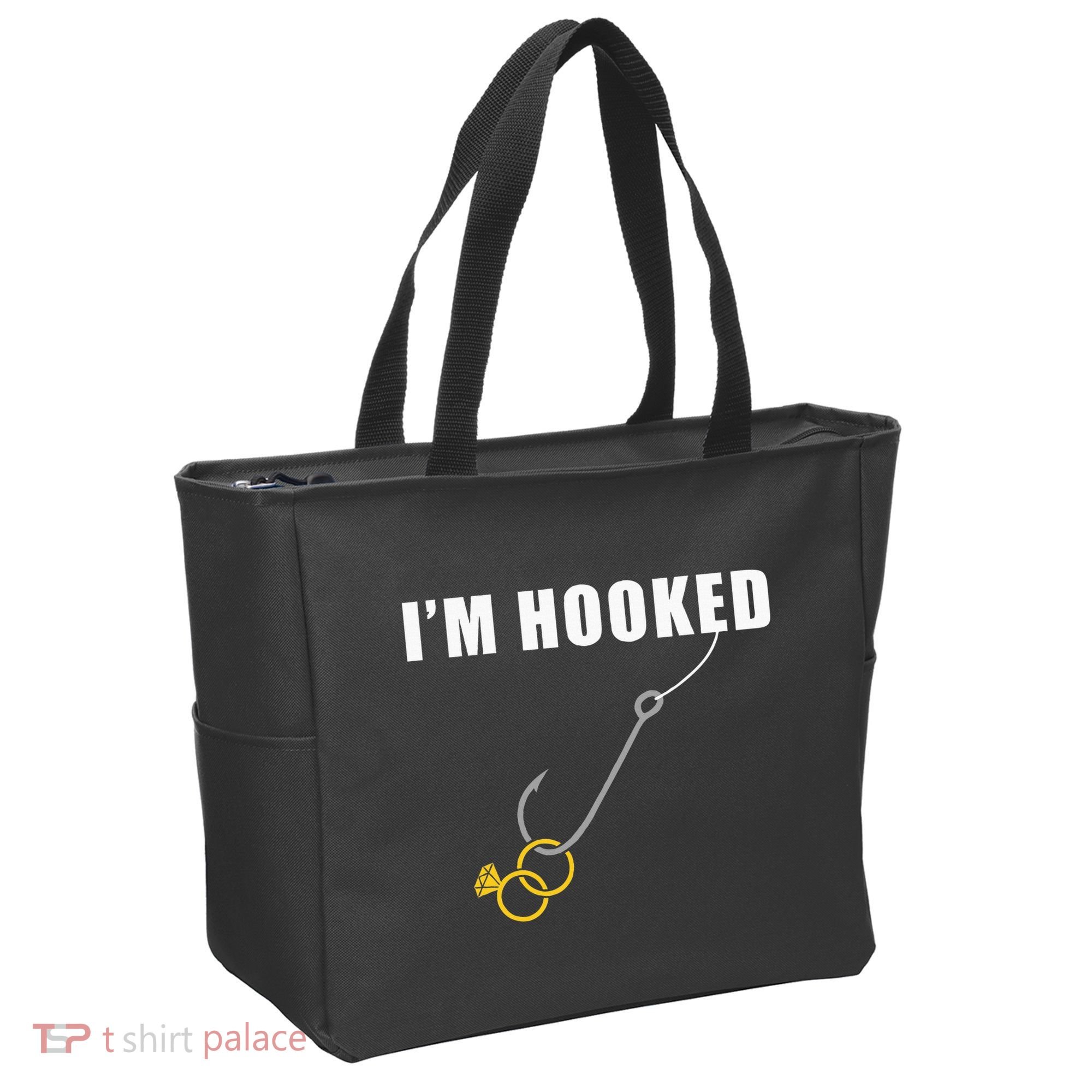 IM Hooked Engagement Ring Marriage Proposal Fishing Tote Bag