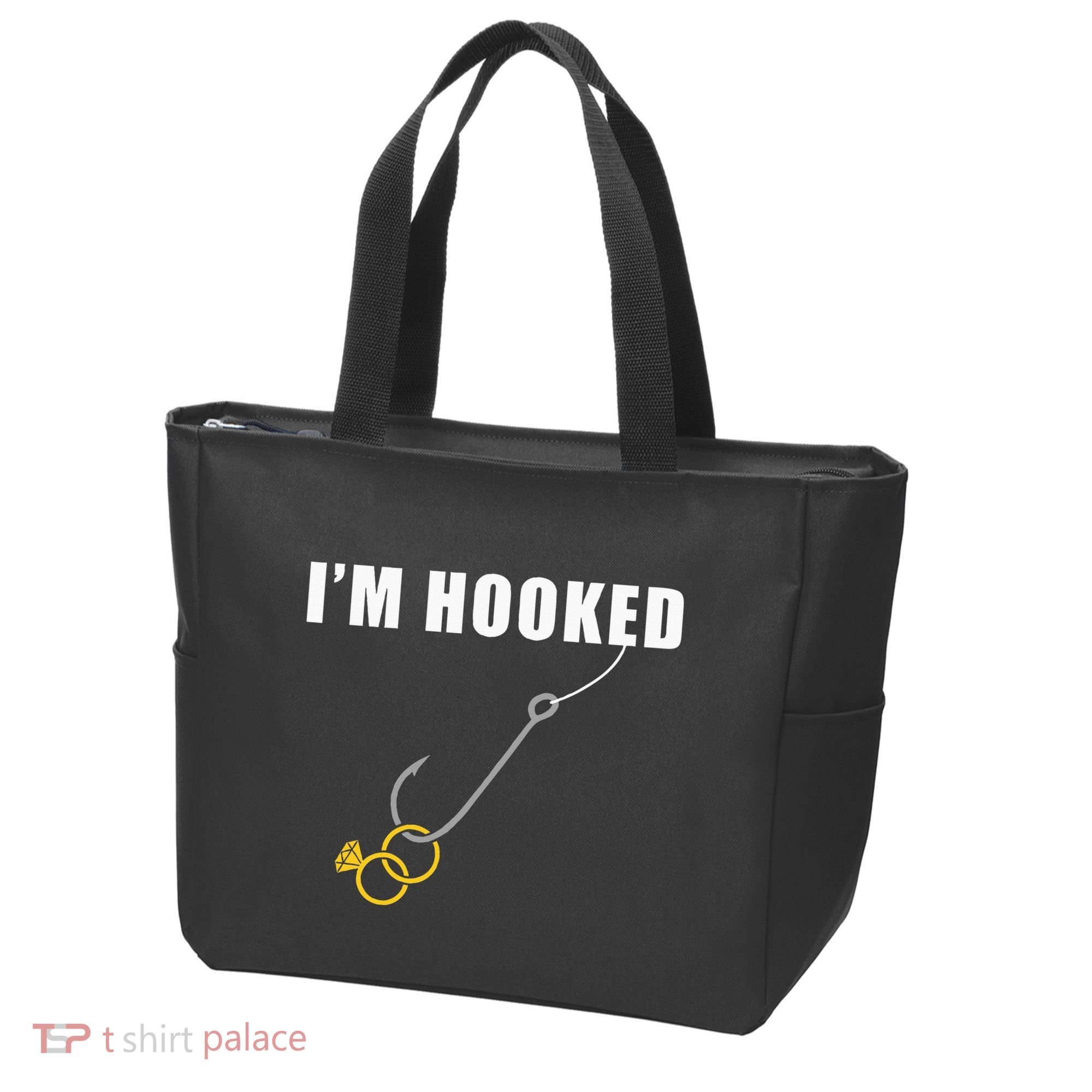 IM Hooked Engagement Ring Marriage Proposal Fishing Tote Bag