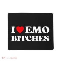 I Heart Emo Bitches Funny Quote Red Heart Emo Girl Style Mousepad thumb 0