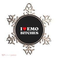 I Heart Emo Bitches Funny Quote Red Heart Emo Girl Style Ornament thumb 0