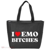 I Heart Emo Bitches Funny Quote Red Heart Emo Girl Style Tote Bag thumb 0