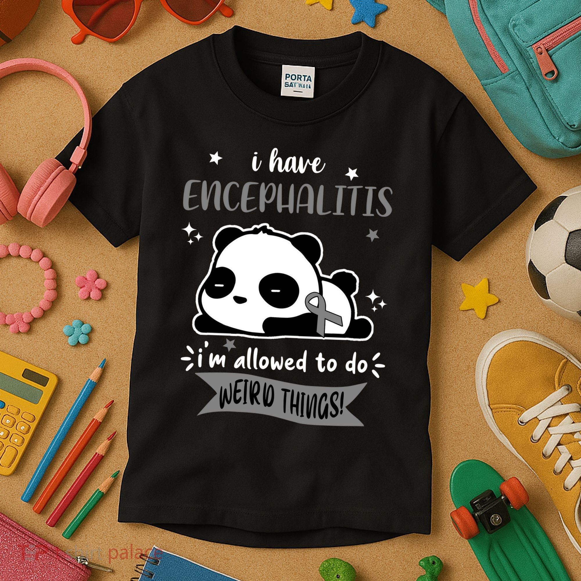 I Have Encephalitis I'm Allowed To Do Weird Things Kids T-Shirt