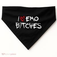 I Heart Emo Bitches Funny Quote Emo Music Girl Style USA-Made Doggie Bandana thumb 0