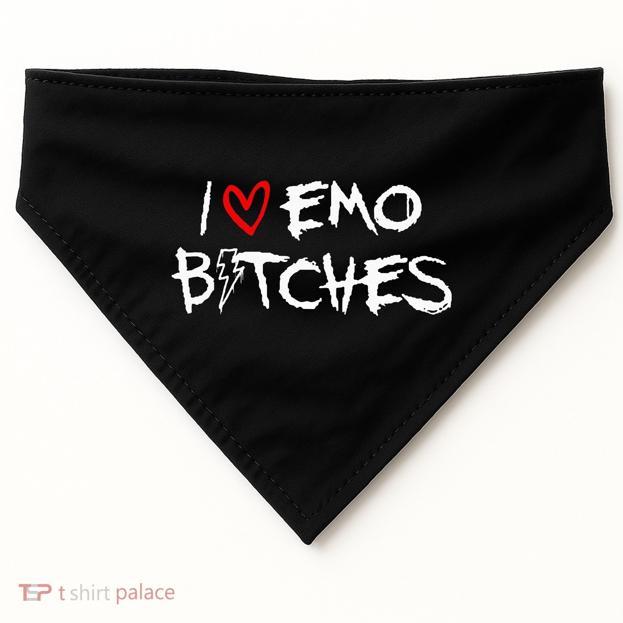 I Heart Emo Bitches Funny Quote Emo Music Girl Style USA-Made Doggie Bandana