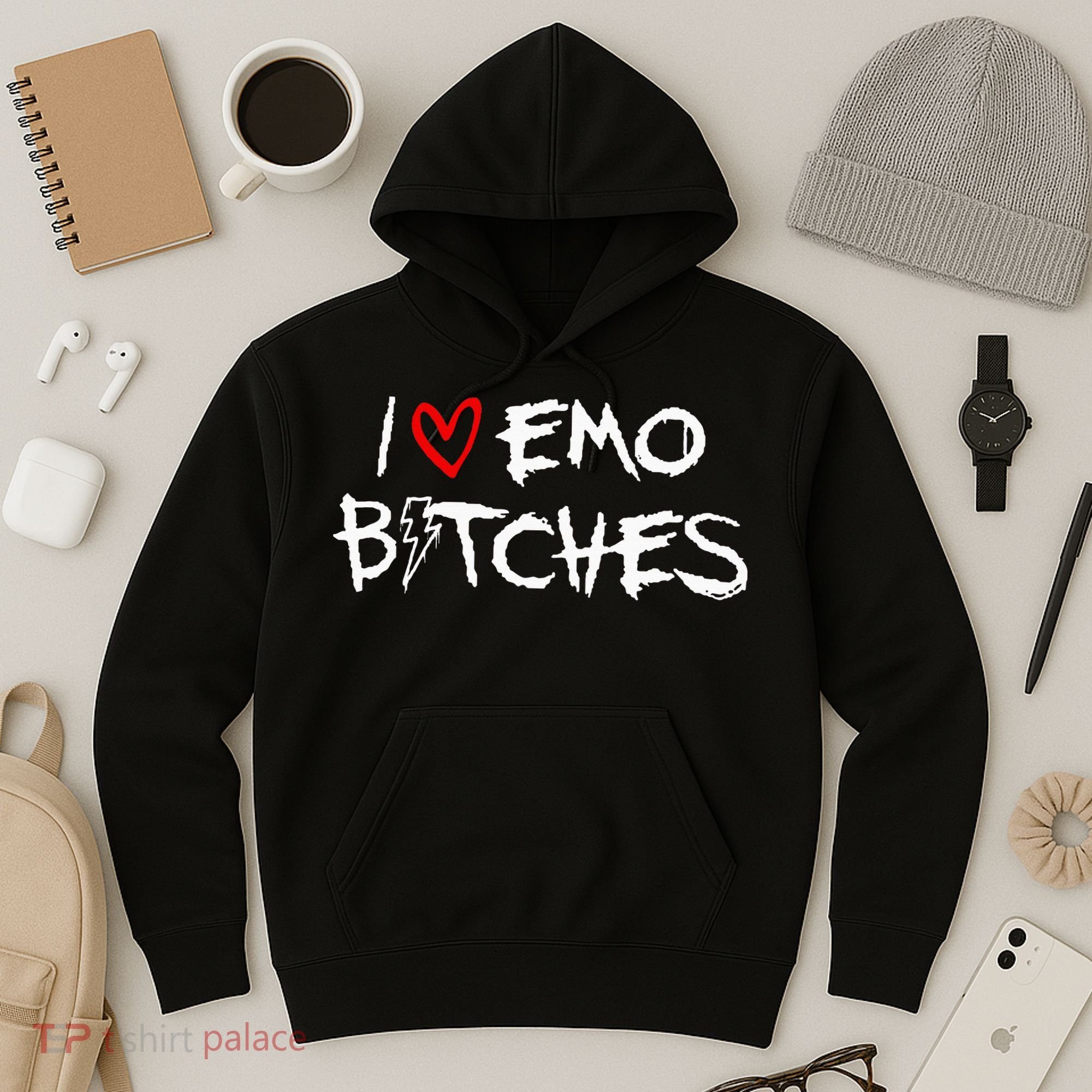 I Heart Emo Bitches Funny Quote Emo Music Girl Style Hoodie