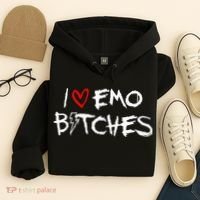 I Heart Emo Bitches Funny Quote Emo Music Girl Style Hoodie thumb 4