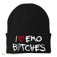 I Heart Emo Bitches Funny Quote Emo Music Girl Style Beanie thumb 0
