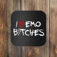 I Heart Emo Bitches Funny Quote Emo Music Girl Style Coaster thumb 0