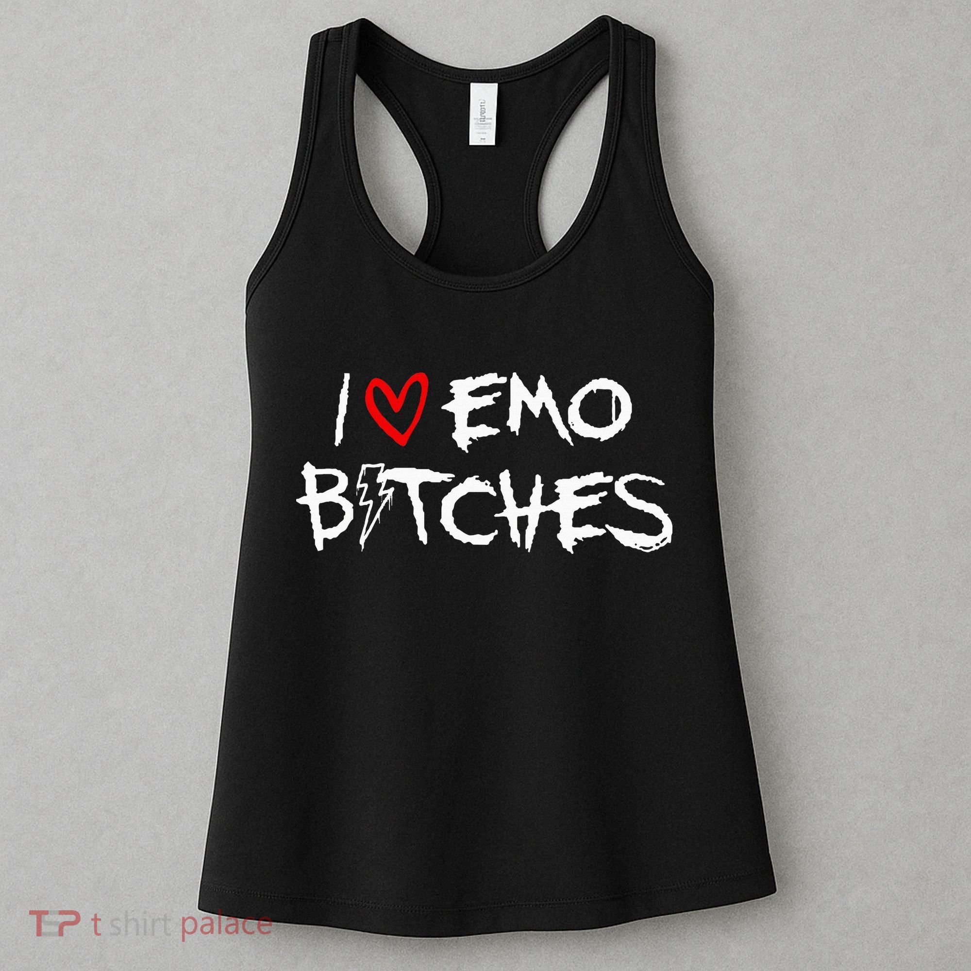 I Heart Emo Bitches Funny Quote Emo Music Girl Style Women's Tank Top