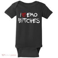 I Heart Emo Bitches Funny Quote Emo Music Girl Style Baby Bodysuit thumb 0
