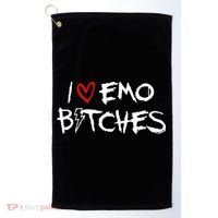 I Heart Emo Bitches Funny Quote Emo Music Girl Style Golf Towel thumb 0