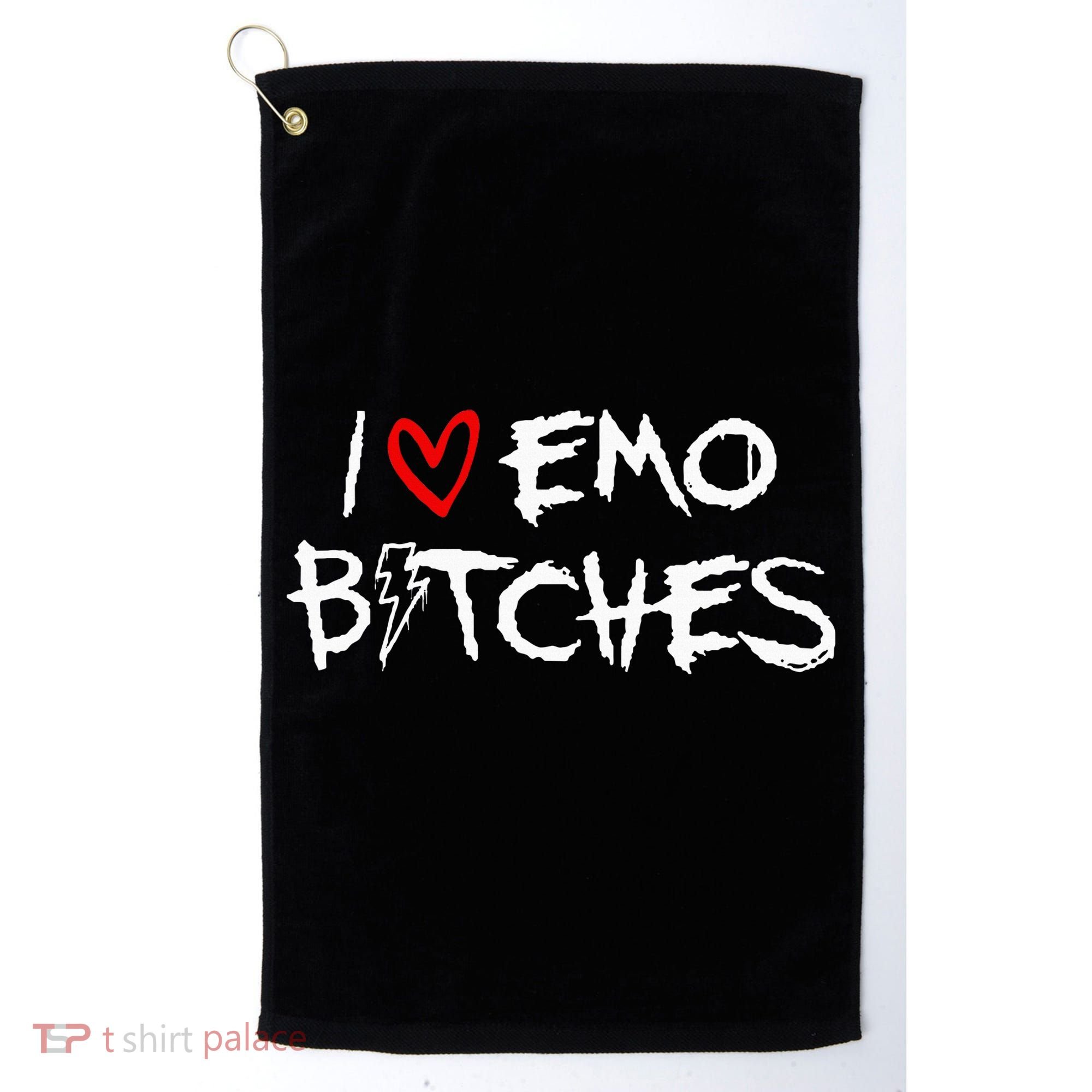 I Heart Emo Bitches Funny Quote Emo Music Girl Style Golf Towel
