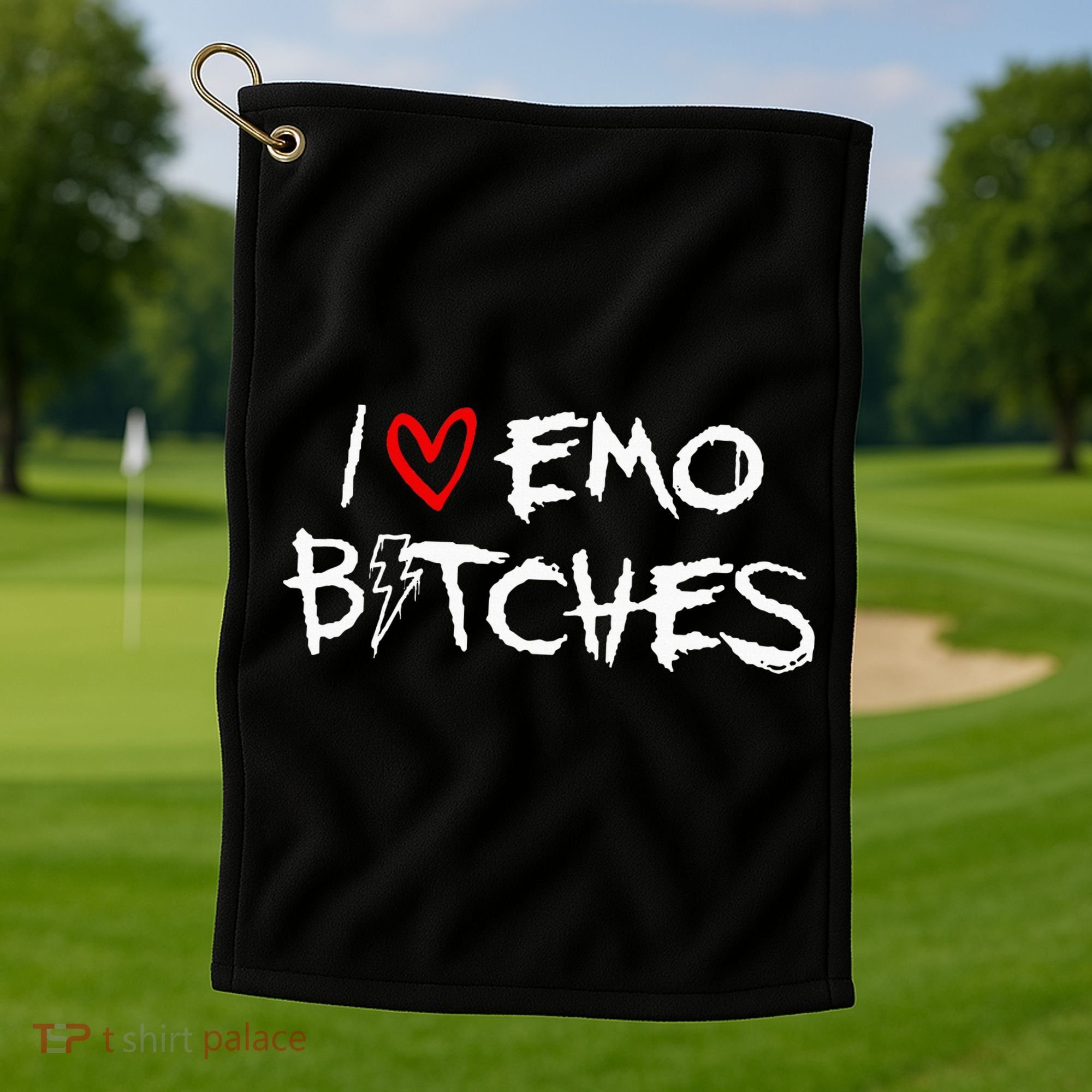I Heart Emo Bitches Funny Quote Emo Music Girl Style Golf Towel