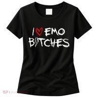 I Heart Emo Bitches Funny Quote Emo Music Girl Style Women's T-Shirt thumb 0