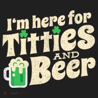 IM Here For Titties And Beer Funny St Patricks Day Drinking Golf Towel thumb 3