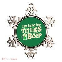 IM Here For Titties And Beer Funny St Patricks Day Drinking Ornament thumb 0