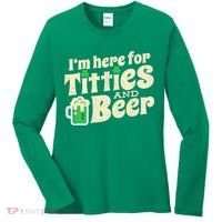 IM Here For Titties And Beer Funny St Patricks Day Drinking Women's Long Sleeve Shirt thumb 0