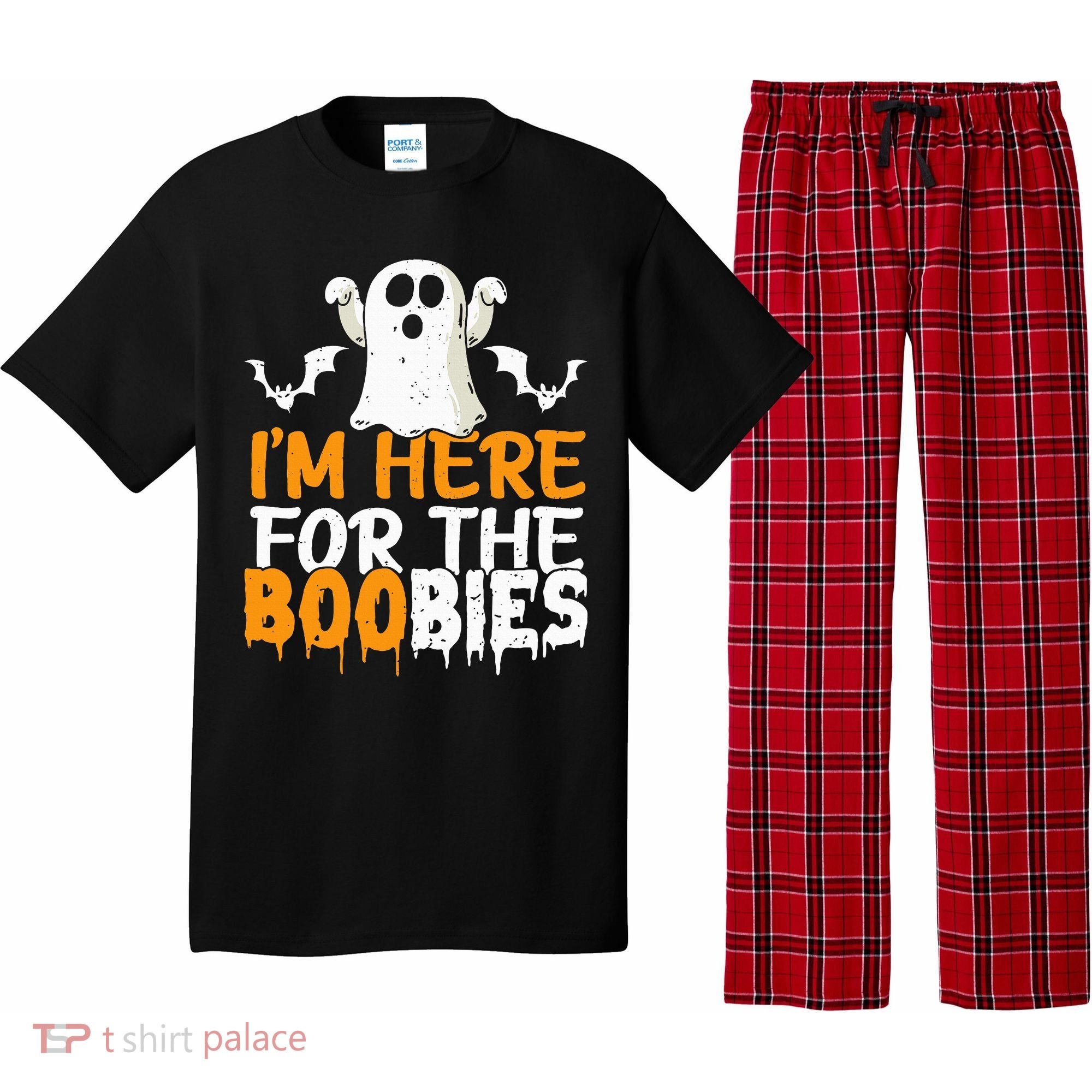 I’m Here For The Boobies Halloween Humor Joke Pajama Set
