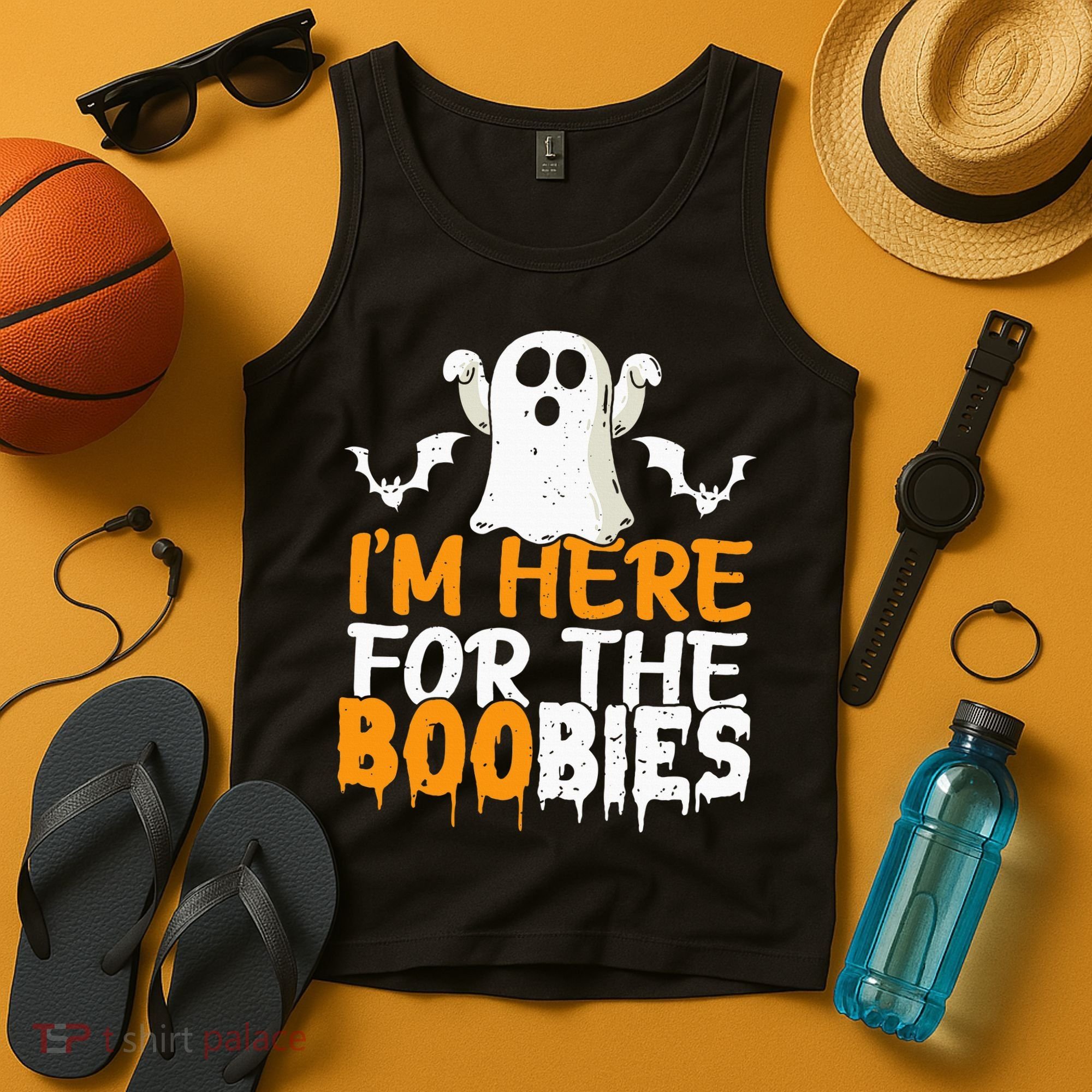 I’m Here For The Boobies Halloween Humor Joke Tank Top