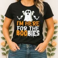 I’m Here For The Boobies Halloween Humor Joke Women's T-Shirt thumb 2
