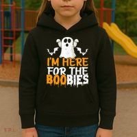 I’m Here For The Boobies Halloween Humor Joke Kids Hoodie thumb 3