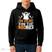 I’m Here For The Boobies Halloween Humor Joke Kids Hoodie thumb 4