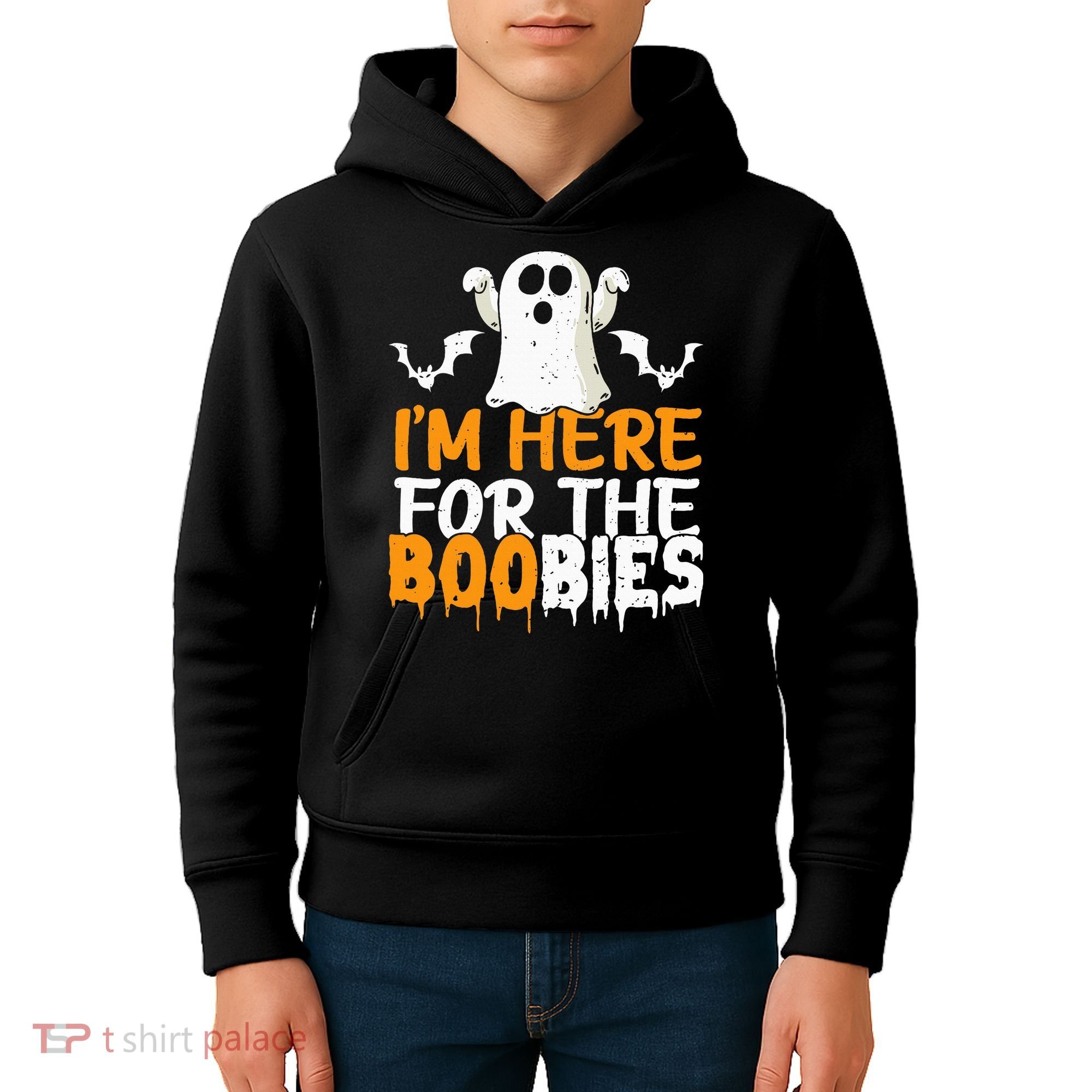 I’m Here For The Boobies Halloween Humor Joke Kids Hoodie