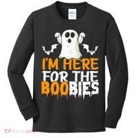 I’m Here For The Boobies Halloween Humor Joke Kids Long Sleeve Shirt thumb 0