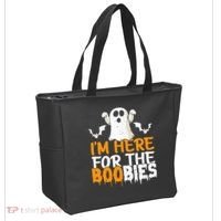 I’m Here For The Boobies Halloween Humor Joke Tote Bag thumb 2