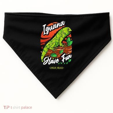 Iguana Have Fun Cancun Mexico USA-Made Doggie Bandana