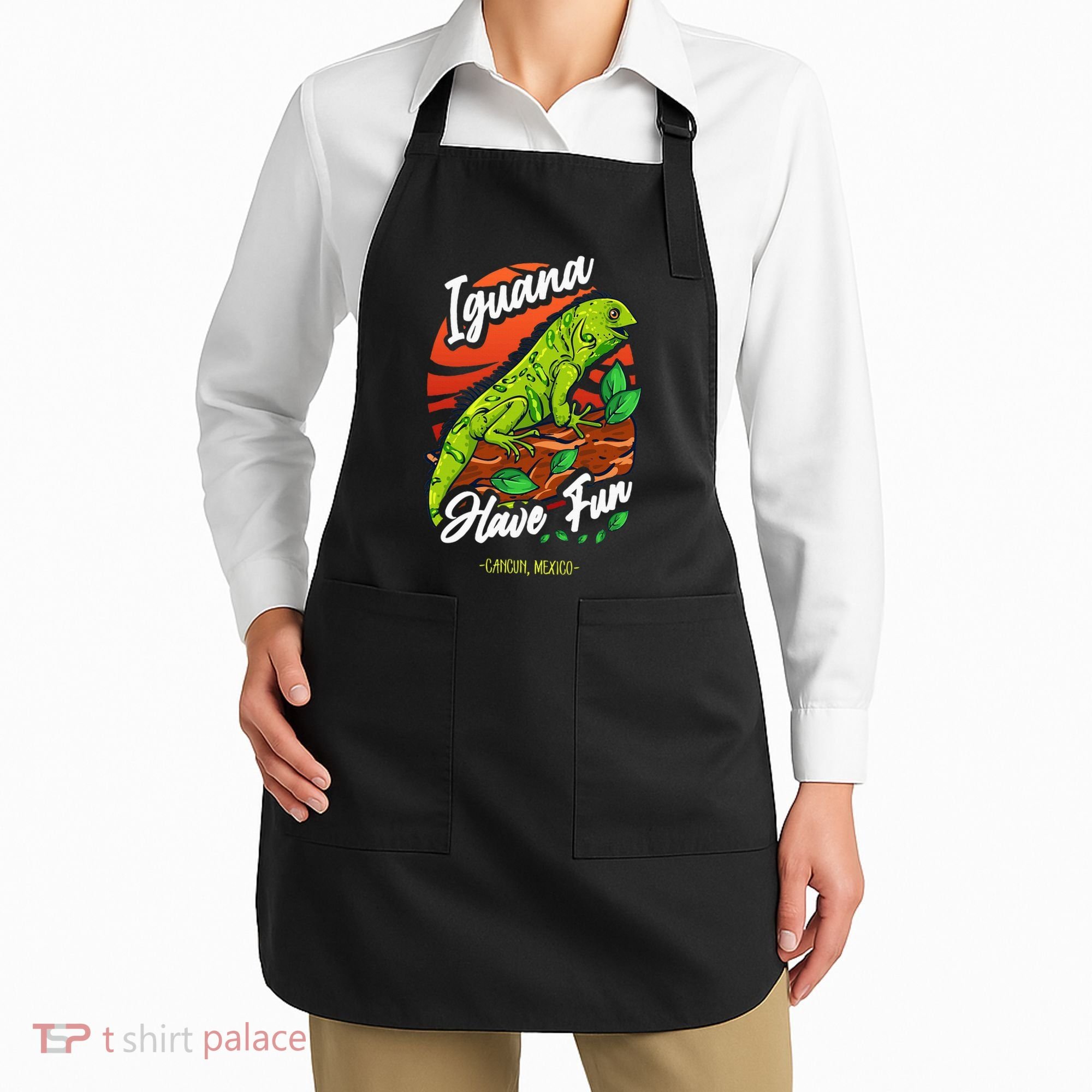Iguana Have Fun Cancun Mexico Apron