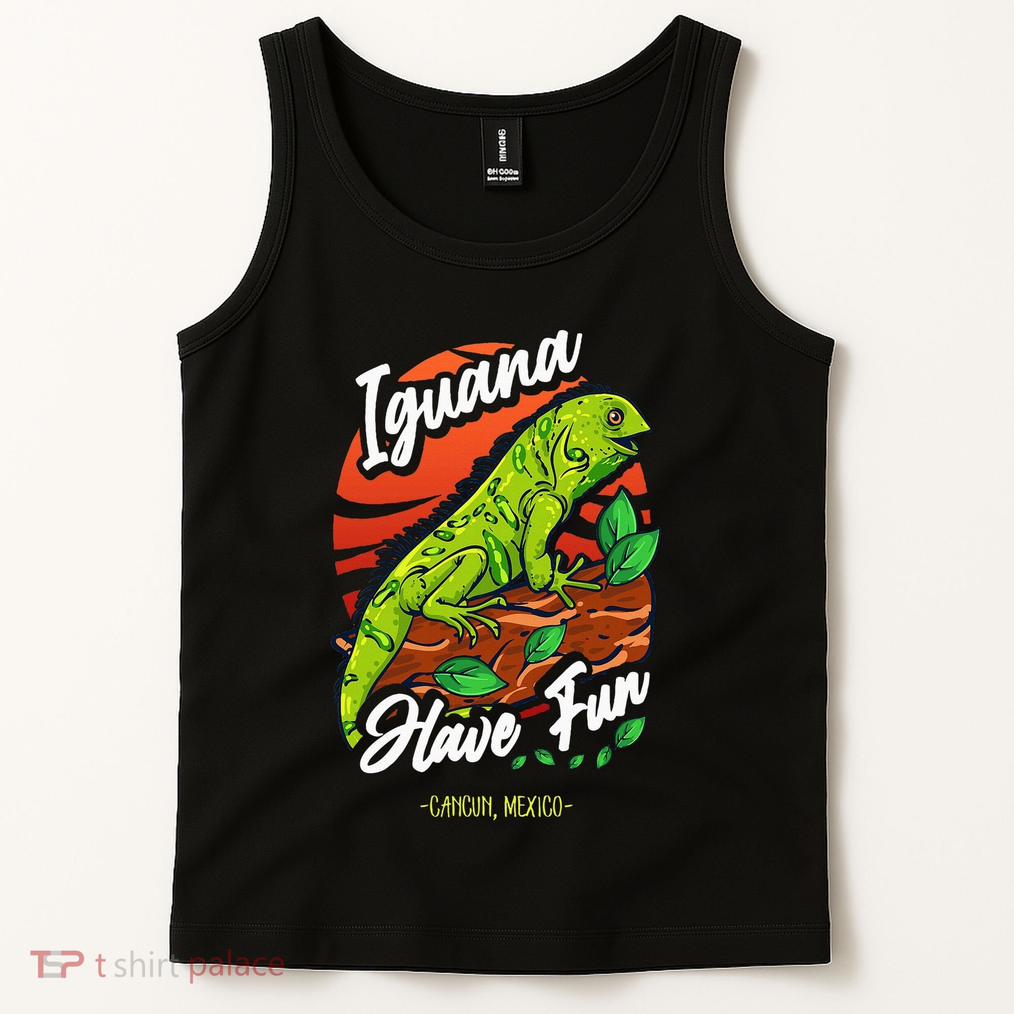 Iguana Have Fun Cancun Mexico Tank Top