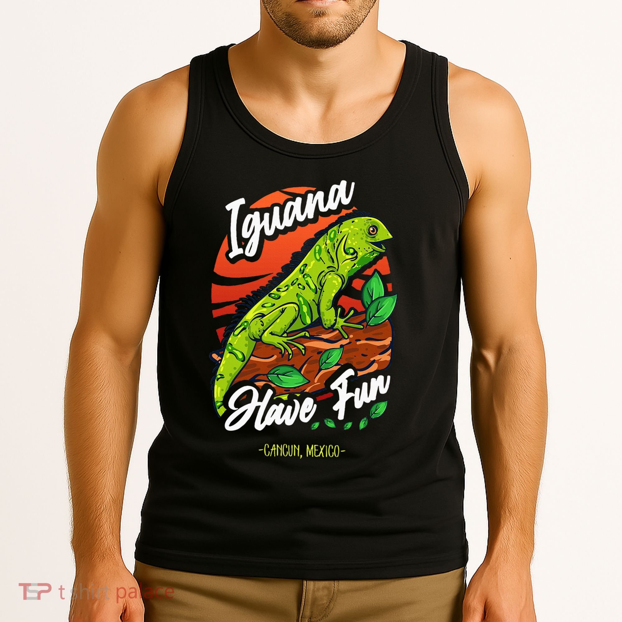 Iguana Have Fun Cancun Mexico Tank Top