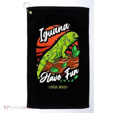 Iguana Have Fun Cancun Mexico Golf Towel