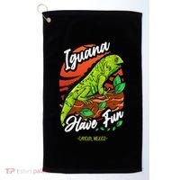 Iguana Have Fun Cancun Mexico Golf Towel thumb 0