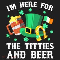 I'm Here For The Titties And Beer Drinking St Patrick's Day Tumbler thumb 3