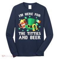 I'm Here For The Titties And Beer Drinking St Patrick's Day Long Sleeve Shirt thumb 0