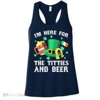 I'm Here For The Titties And Beer Drinking St Patrick's Day Women's Tank Top thumb 0