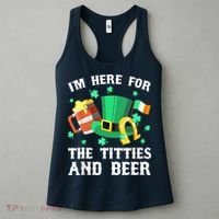 I'm Here For The Titties And Beer Drinking St Patrick's Day Women's Tank Top thumb 3