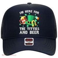 I'm Here For The Titties And Beer Drinking St Patrick's Day Hat thumb 0