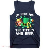 I'm Here For The Titties And Beer Drinking St Patrick's Day Tank Top thumb 0