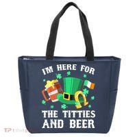 I'm Here For The Titties And Beer Drinking St Patrick's Day Tote Bag thumb 0