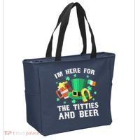 I'm Here For The Titties And Beer Drinking St Patrick's Day Tote Bag thumb 2