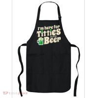 I'm Here For Titties And Beer Lover Funny St.Patrick's Day Drunk Apron thumb 0