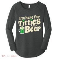 I'm Here For Titties And Beer Lover Funny St.Patrick's Day Drunk Women's Perfect Tri Tunic Long Sleeve Shirt thumb 0