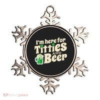 I'm Here For Titties And Beer Lover Funny St.Patrick's Day Drunk Ornament thumb 0