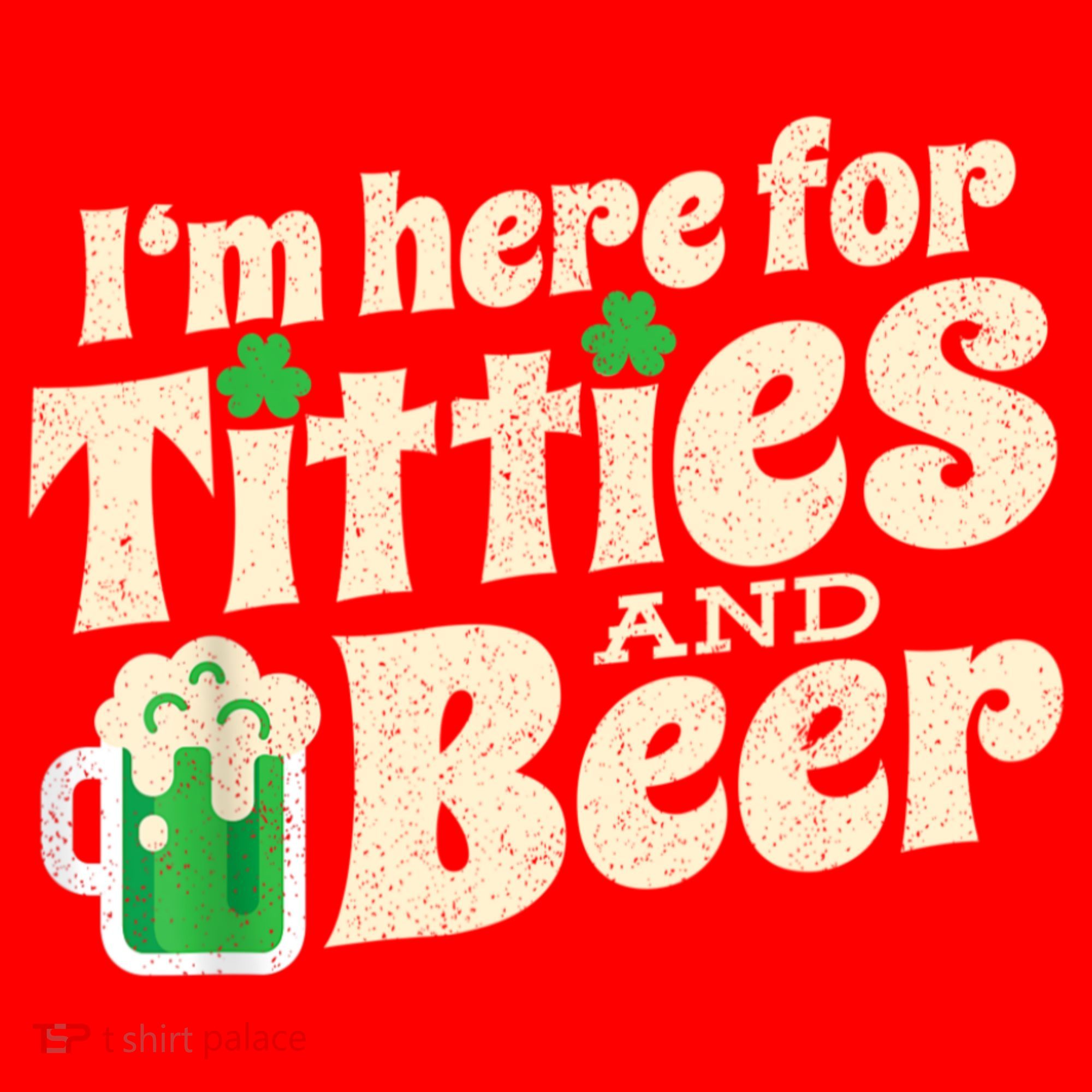 I'm Here For Titties And Beer Lover Funny St.Patrick's Day Drunk Santa Hat