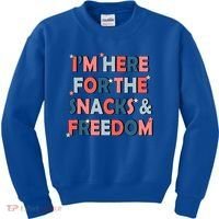 Im Here For The Snacks And Freedom 4th Of July Meaningful Gift Kids Sweatshirt thumb 0
