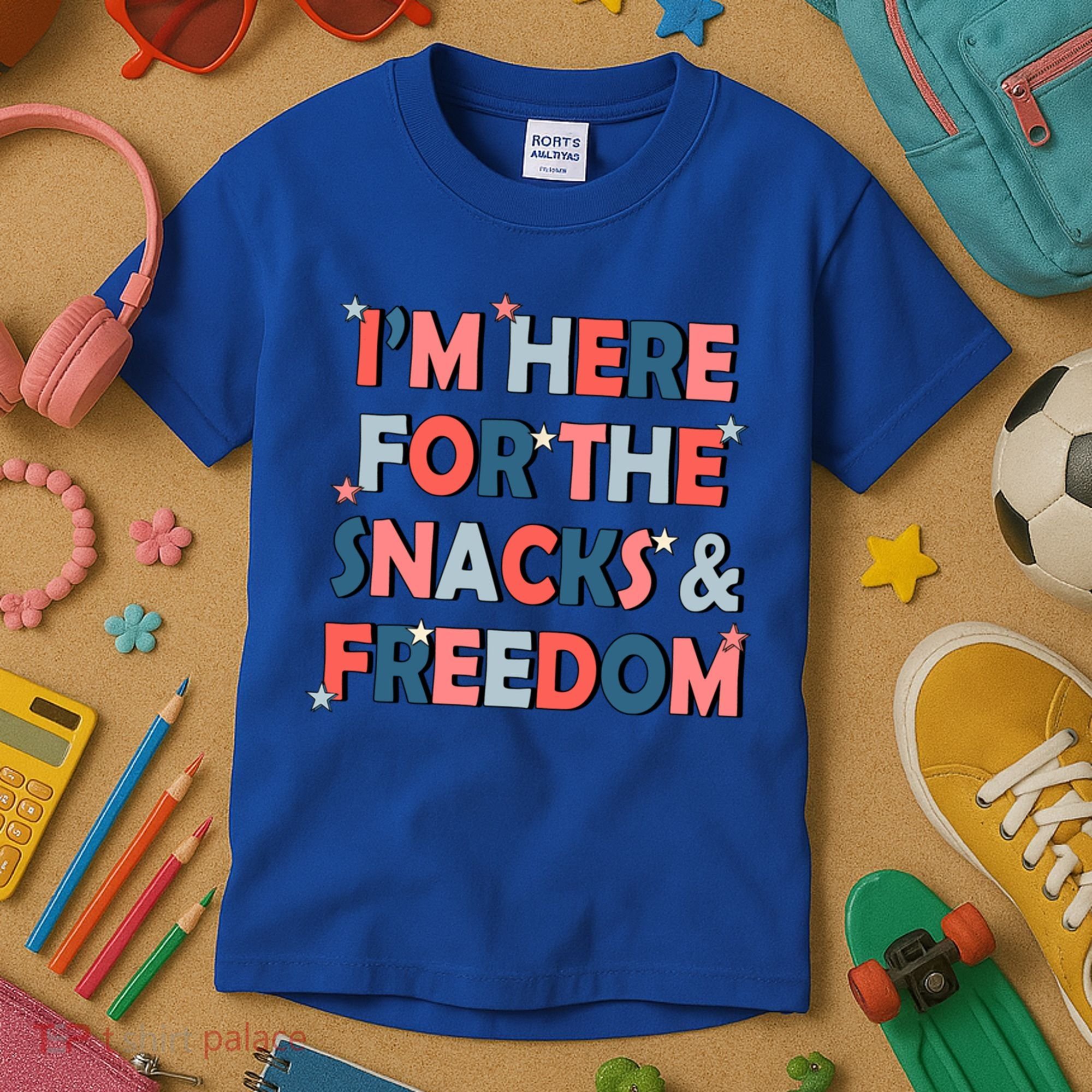 Im Here For The Snacks And Freedom 4th Of July Meaningful Gift Kids T-Shirt