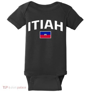 Itiah Haiti Flag Baby Bodysuit